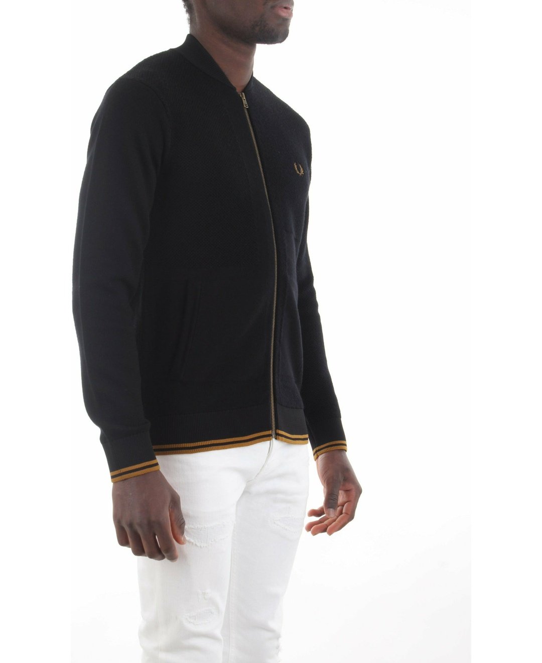 Fred Perry K2556 cardigan con zip e dettagli a contrasto